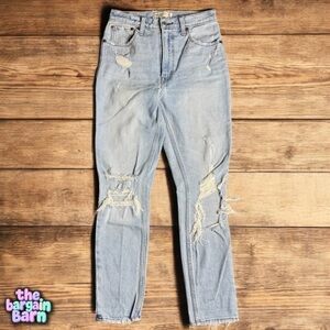 Abercrombie & Fitch Women’s The Skinny High Rise Distressed Denim Jeans (2)